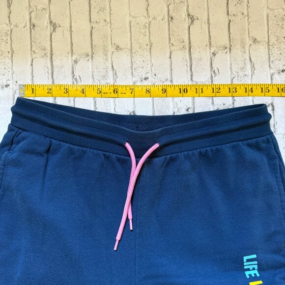 Life Is Better With Friends Navy Blue Joggers Large Drawstring Waist Elastic Cuf - Picture 10 of 12